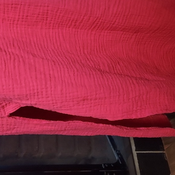 MISSGUIDED Hot Pink Crushed Cotton Buttoned Down Long Shirt Duster - Picture 3 of 7